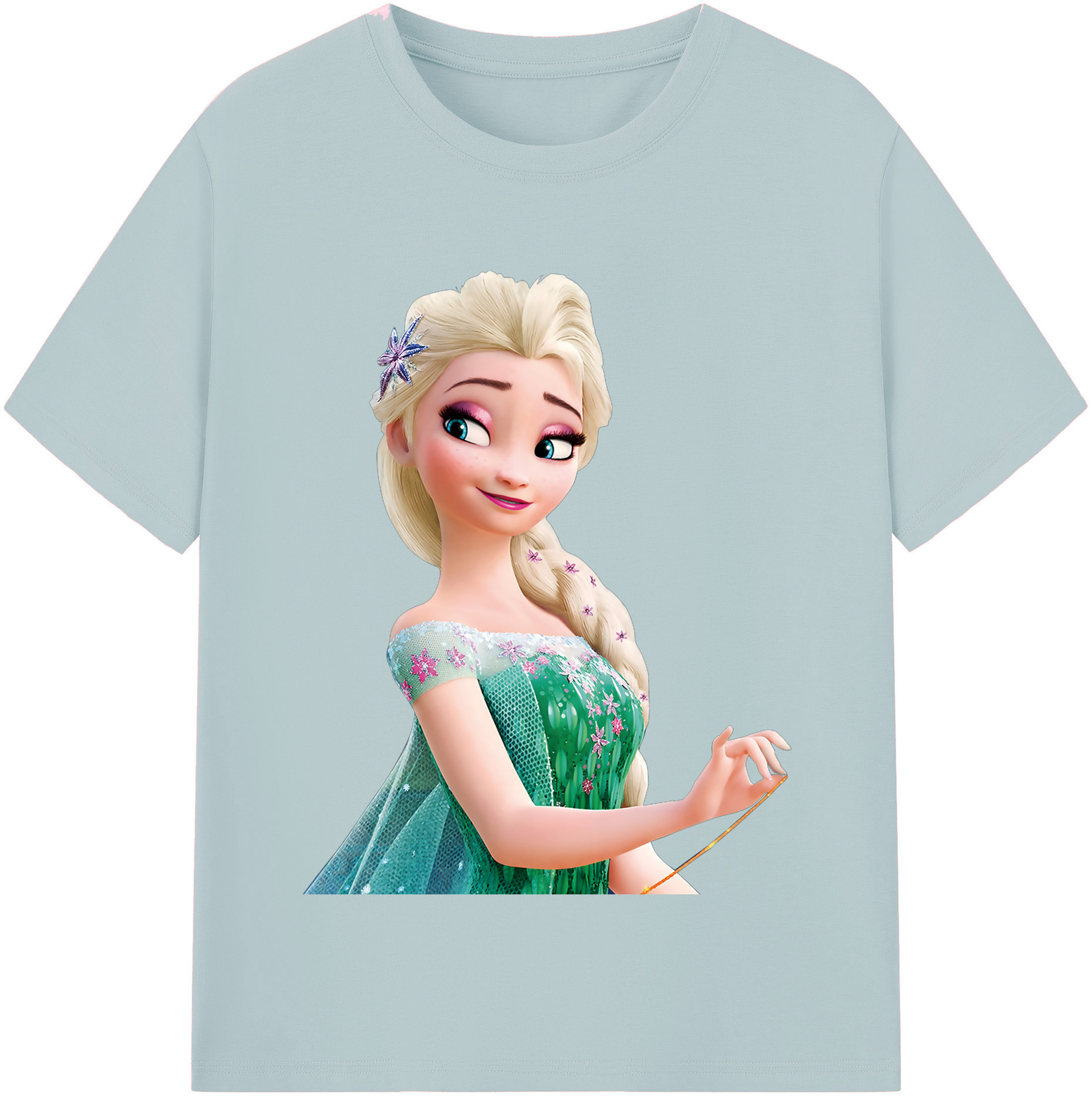 （画像用） アナと雪の女王 アンナ エルサ Frozen Anna Elsa 綿100％半袖Tシャツ（フロントプリント）
